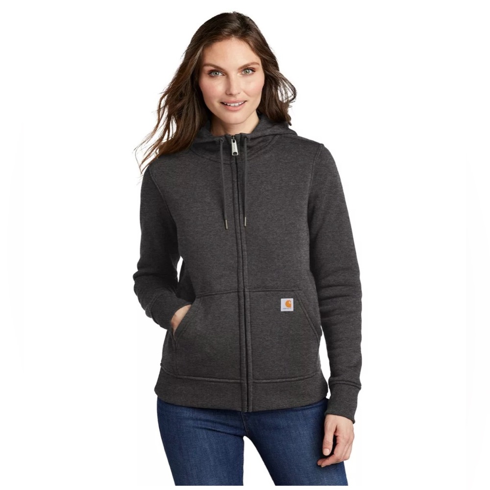 Carhartt Women’s Relaxed Fit Zip up Hoodie, Dark Grey
